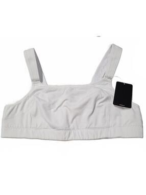 SYROKAN 38B White Sports Bra Mesh Back Hook Closure Support
